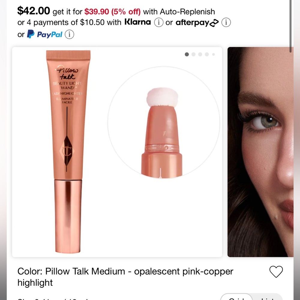 Charlotte Tilbury Medium Pillow Talk Beauty Light Wand Highlighter